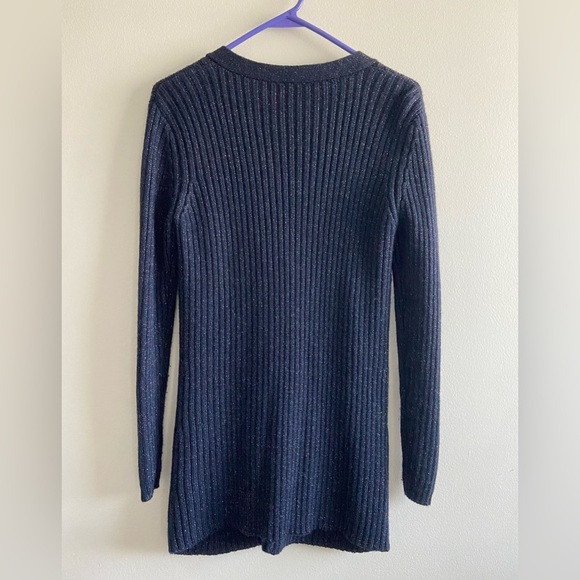 Adrienne Vittadini wool cardigan with lurex size M Black - Picture 2 of 8